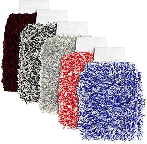 Tallew 5 Pcs Microfiber Car Wash Mitt for Car Washing 7 x 11 Inch, Classic