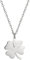 LIKGREAT Vierblättrige Kleeblatt Anhänger Halskette Saint Patrick's Day Halsketten Herzförmiger Kleeblatt Charme Irisches Glücks Amulett Edelstahlschmuck Geschenke für Frauen Mädchen (Silber)