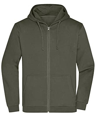 James & Nicholson Herren Basic Kapuzen-Sweatjacke - Klassische Sweatjacke mit Kapuze und Kordelzug