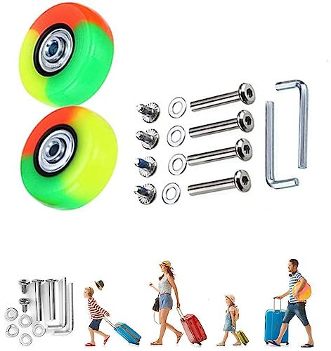 SYFUNLV Gepäck-Koffer-Ersatzräder,1Paar Mute Kofferrollen,50mm*18 mm strapazierfähiges Kofferrad, Gummi,Farbe,für Trolley Koffer Gepäckkoffer Hartschalenkoffer