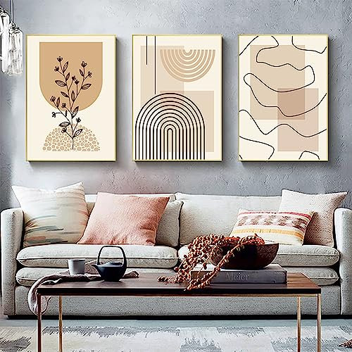 PYNVDD Leinwandposter, Moderne Minimalistische Abstrakte Wandkunst, Böhmisches Posterset Geometrische Wanddekoration - Kein Rahmen (Bild-1,30x40cm*3)…