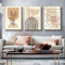PYNVDD Leinwandposter, Moderne Minimalistische Abstrakte Wandkunst, Böhmisches Posterset Geometrische Wanddekoration - Kein Rahmen (Bild-1,30x40cm*3)…