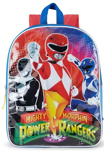 Power Rangers Rucksack für Kinder, 38,1 cm, Büchertasche für Jungen, mit gepolsterten Trägern und großem Reißverschlussfach, Schulbedarf