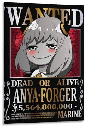 Generisch Anime-Poster One Piece Wanted, Anya Forger Spy X, Familie, Wandkunst, Poster, Rollen, Leinwand, Gemälde, Bild, Wohnzimmer-Dekoration, Zuhause, 40 x 60 cm