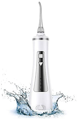 GeRRiT Flosser inalámbrico de agua for dientes, 250 ml de irrigador oral dental profesional, portátil y recargable IPX7 impermeable, potente dientes de batería, limpiador de dientes for viajes, tirant