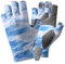Valicaer Anglerhandschuhe,Fahrradhandschuhe UV Sonnenschutz Handschuhe Atmungsaktiv Angeln Gloves Tarnhandschuhe Fingerlose Handschuhe Angeln Finger Handschuhe zum Kajakfahren Paddeln (Blau, M)