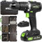 Mylek Cordless Drill 20V Brushless Driver Impact Hammer Action Combi, 2.0Ah Battery and Fast Charger, 50Nm, Screwdriver, 19+3 Torque, Variable Speed, Metal Chuck, Case with Accessory Kit (204 Piece)