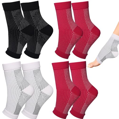 FANGCCC 4 Paare Orthopädische Kompressionssocken, Orthoback Socken Kompressionsstrümpfe Damen Und Herren, Neuropathische Nano-Socken (S/M)
