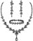 EVER FAITH Schmuckset Österreichisches Kristall Braut Schmuck-Set, elegante Marquise Strass Blatt Halskette mit baumelnden Ohrringen Tennis-Armband-Set, Grau