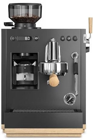Loewe aura.pure, Espressomaschine, Siebträger mit Milchaufschäumer, mit Mahlwerk, 15-Bar-Extrakionsdruck