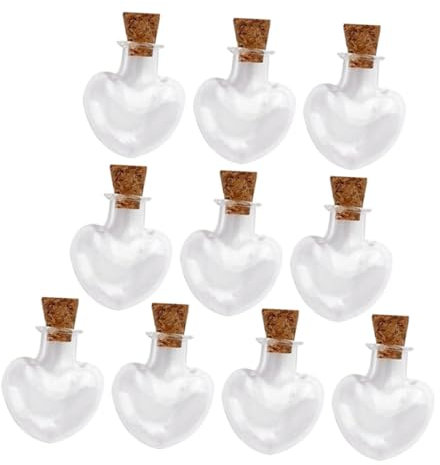 RORPOIR 10pcs Wishing Bottle Preserved Rose Jar Bottle with Cork Bulk Jars Mini Bottles with Cork Stopper Drift Bottle DIY Bottle DIY Wish with Cork Clear Container High Borosilicate Glass