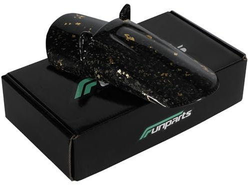 Motorrad Schutzblech,Echter Kohlefaser Hinterradkotflügel mit Stoßdämpferschutz für Surron Sur-Ron Sur Ron X/S X160/X260-Schwarz Gold