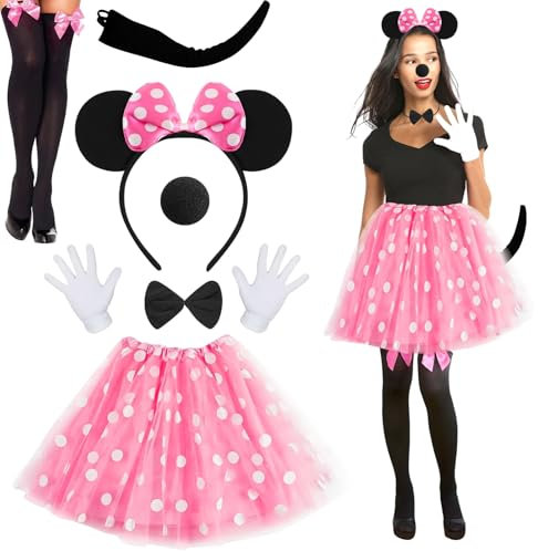 Deguisement Costume De Souris Fille Femme Avec Oreilles De Souris, Bandeau Pour Filles Femme, Robe De Princesse Tutu, Ensemble De Vêtements Pour Fête Costumée, Carnaval (adulte)