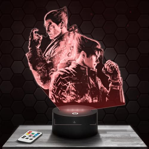 Lampephoto.fr - TeK. 8 3D Lampe, Touch Nachtlicht, Dekoration Jungenzimmer Gaming, Gamer Videospiele Geschenkidee, 3D Led Illusion Originelle Geschenkidee für Teenager
