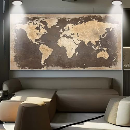 Diamond Painting Weltkarte，Diamond Painting Erwachsene Groß XXL 50x120cm，Diamant Painting Round steine Bilder，Diamond Art zubehör cross stitch kit，diamond Stickerei set Home Wand Dekor Gifts B19