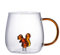 Tazza di vetro animale, tazza di vetro fatta a mano con manico, tazze portatili dei cartoni animati, 380 ml bicchieri con simpatico animale figurina all'interno, cartone animato tazza