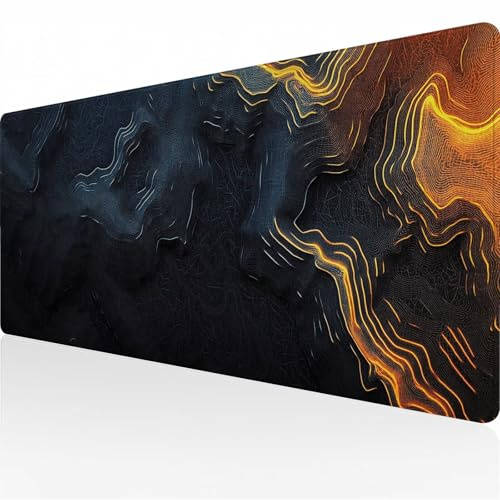 Gaming Tapis de Souris 900 x 300 x 3mm Extra Large Mouse Mat, XXL d'ordinateur Pad de Bureau, Résistant à Usure Tapis de Souris Caoutchouc Anti-dérapant, Convient pour Jeu et Bureau Art Noir T2516