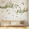 SHUCHING Abnehmbare Weiße Magnolienblüten Wandsticker, Baum Wandaufkleber, Wandtattoos für Wohnzimmer Badezimmer Schlafzimmer Küche