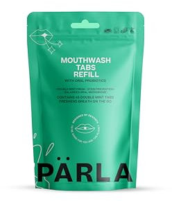 PÄRLA Mouthwash Tablets with Oral Probiotics, Refill 45s - 1 Month Supply, Alcohol-Free, Travel-Friendly, Plastic-Free - for Fresh Breath & Daily Oral Care