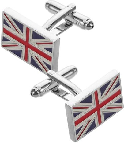Ipetboom 1paar Manschettenknöpfe Mit Britischer Flagge Robustem Messing Für Für Hochzeiten Und Festliche Anlässe Langlebige Und Stilvolle Accessoires