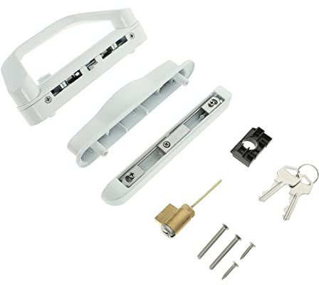 VILLCASE Verrou Porte Coulissante Avec Serrure à Poignée De Porte Pour Patio Vitrée -robe Et Escamotable