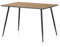 KHG Esstisch 120x80 cm Küchentisch im Boho Stil - Tischplatte mit Fischgrätenmuster & Eiche Dekor, Schweizer Kante Schwarz, 4-Fuß-Gestell Metall Schwarz, Höhe 76 cm, Platz für 4-6 Personen
