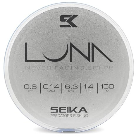 Trecciato Seika Luna EGI – Trecciato 8X per Eging Notturno e Tramonto – Lenza da Pesca ideale per Seppia, Calamaro, Totano, Polpo