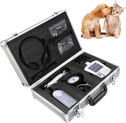 hocvseo Veterinär-Doppler-Blutdrucksystem, Haustier-Blutdruckmessgerät, 8Mhz-Sonde Handheld-Blutflussdetektor, Für Hund Katze Haustiere Tierpflege