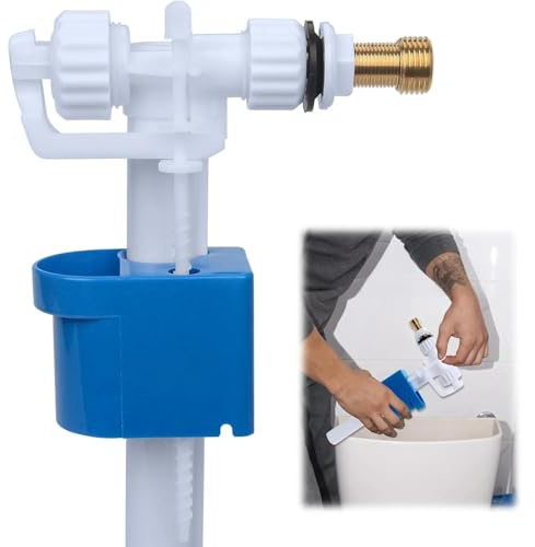 BAAQII Universelles WC-Wassertank-Füllventil, Schwimmerkugel-Einlassventil, G3/8 Zoll & G1/2 Zoll, verstellbarer Messing-Anschluss, Ersatzteile für WC-Spülkästen ​