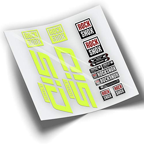 Rif:VP339 Adesivi compatibili con forcella Rock-Shox SID ULTIMATE 2021-2023 MTB, adesivi, adesivi per mountain bike. (giallo fluore)