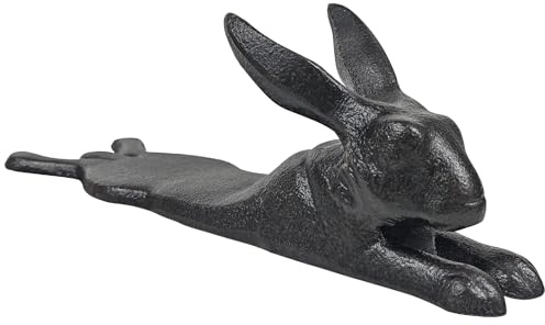 Earl Diamond Heavy Duty Cast Iron Cute Lying Down Rabbit Door Stops | Decorative Cute Animal Statue Metal Door Stopper Wedge, Suitable for Home Office Commercial