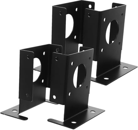 Yardenfun 4pcs Fence and Railing Support Ground Deck Support Post Foot Bracket Brackets for Pergola Post Anchor Brace Deck Base Mailbox Pergola Black