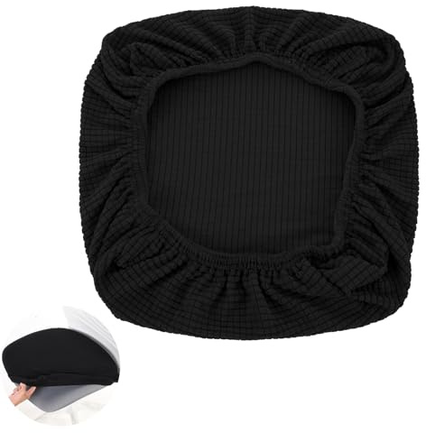 TIESOME Dehnbarer Bürostuhlbezug,40-60cm Stuhlbezug Sitzfläche Abnehmbar Waschbar Hochelastischer Elasthan Anti-Staub Stuhl Slip Cover Kissenbezug für Büro Restaurant Hochzeit (Schwarz)