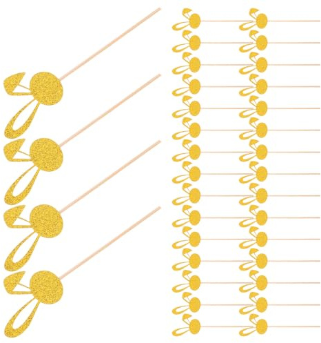 TOBBOMEY 50 Stück Glitzernde Hasenohren Cupcake-topper Osterhasen Deko für Frühling Geburtstags Babyparty Festliche Kuchenaufleger Frühlingstisch Dekoration