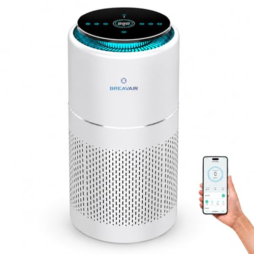 Smart Luftreiniger HEPA H13 mit Aktivkohlefilter – CADR 330m³/h, entfernt 99,97% von Staub, Pollen, Rauch & Gerüchen – Leiser Air Purifier für Allergiker & Haustiere mit App Steuerung, bis 40m²