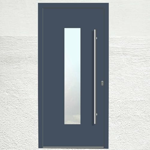 Porta d'ingresso in alluminio con plastica LA20 Bonn WH75 RC2 antracite (110 x 220 cm destra interna)