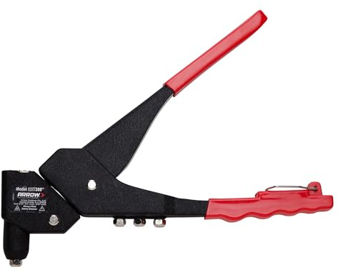 Arrow RHT300 One-Handed Swivel Rivet Tool, Manual Riveter for Metal, Fabric, Leather, and Auto Repair, Uses 1/8-Inch, 3/16-Inch, 5/16-Inch Rivets