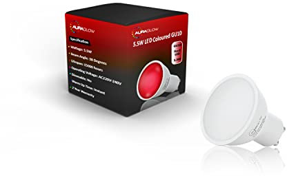 Auraglow Farbige LED GU10 Deckenfluter Spotlight-Glühlampe, ROT