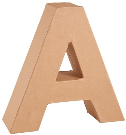 Glorex 6 2029 101 - Papp - Buchstabe A, Buchstabe aus brauner Pappe, ca. 17,5 X 5,5 cm groß, zum bemalen und bekleben, für Serviettentechnik und Décopatch, ideal als Dekoration