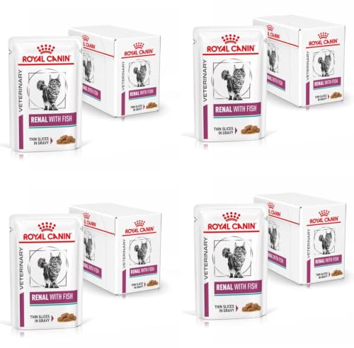 Veterinary Renal Fish | Nassfutter für Katzen | 4 x 12 x 85 g | Royal Canin | Diät-Alleinfuttermittel | Unterstützung der Nierenfunktion & zur Verringerung der Oxalsteinbildung | 4er Pack