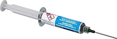 MG Chemicals 4902P Sn42Bi57Ag1 Pasta saldante a bassa temperatura T3, senza piombo, NON pulito, erogatore pneumatico da 15 grammi (completo di stantuffo e punta di erogazione)
