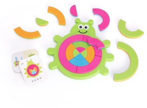 Fat Brain Toys F209 Fat Bugzzle, Preschool, Folding, Gear, Brain Teasers Puzzles, 40 Challenge Cards, Educational Toys for Kids 3 Years and Older, Multicoloured