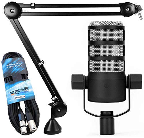 Microphone podcast Rode Podmic + trépied de table PSA1 + câble XLR Keepdrum
