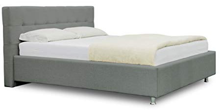 ES Design 08 Polsterbett Lion mit 5 Jahren Garantie, EIN hochwertiges Bett, Lattenrost und Stauraum (grau 91, 120 x 200 cm)