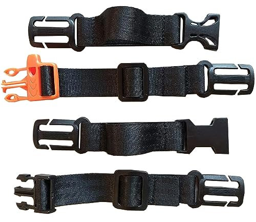 Amlrt 2er-Pack Rucksack Brustgurt aus Nylon - geeignet für Gurtbänder am Rucksack bis zu 2,5 cm (1 Zoll) (schwarz)