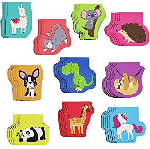 50 Stück Mini-Tier-Magnet-Lesezeichen für Kinder, 10 Niedliche Motive