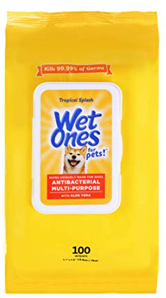 Wet Ones Multi-purpose pet wipes with aloe vera wipes for all dogs in tropical sponges for dog paws and all other uses 100CT