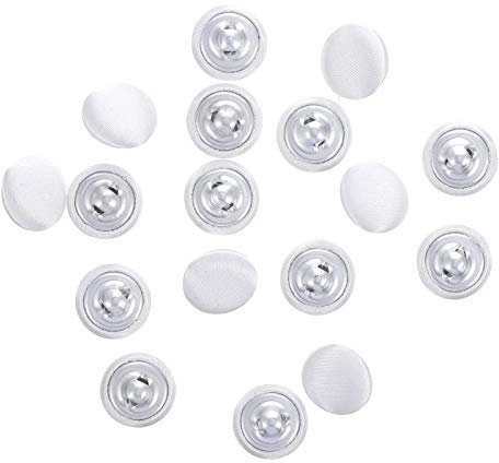 15 Stück Stoff Überzogen Satin Knöpfe mit Metallhaken Kleidung Dekorative Knopf Ersatz für DIY Nähen Und Basteln (10Mm)