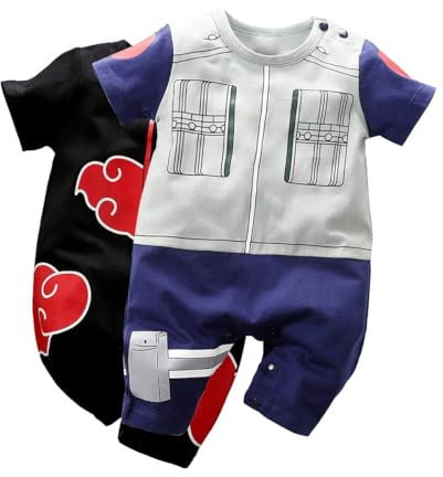 IURNXB Paquete 2 Mamelucos para Bebés Niños Lindo Recién Nacido Algodón Mono Infantil Ropa de Cosplay Dibujos Animados (0-3 meses, Black/Gray)