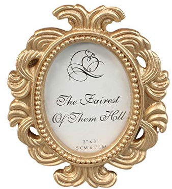 Photo Frame,Oval Baroque Small Photo Frame,Vintage Baroque Oval Picture Frame for Wall Tabletop Display,Family Photo Display Frame